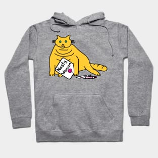 Cat with Nasty Woman Sign Hoodie